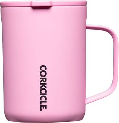 Corkcicle Mug 475ml-Sun Soaked Pink- Koffiebeker-Koffiemok to go- Thermosbeker-RVS& driewandig Koffie Beker