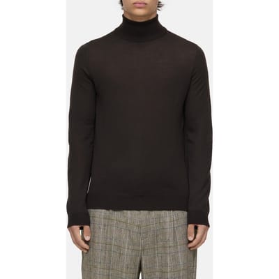Closed Turtle-neck Jumper Knits Ebony Size: XXL | Turtlenecks Outlet | Heren | Bruin