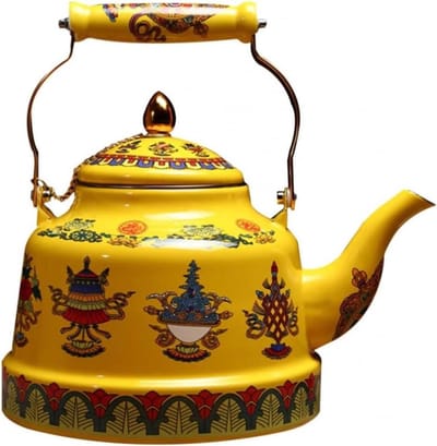 Waterkoker met fluitje - Theepot kook - Koffie en thee - Verdikt roestvrij staal - 4.2 Liter - Enamel