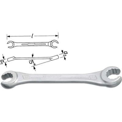 Hazet 612-16X18 612-16X18 Dubbele open ringsleutel Sleutelbreedte (metrisch) 16 - 18 mm