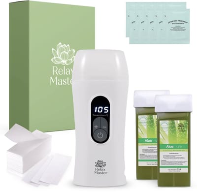 Wax Apparaat - Digitale Wax Roller - 2x Aloe Vera Vulling - Aftercare & Waxstrips - Met E-Book