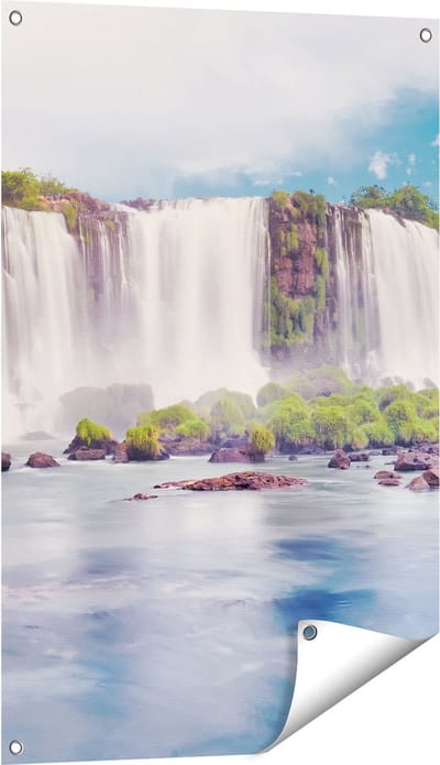Gards Tuinposter Watervallen in Argentini� - 60x90 cm - Tuindoek - Tuindecoratie - Wanddecoratie buiten - Tuinschilderij