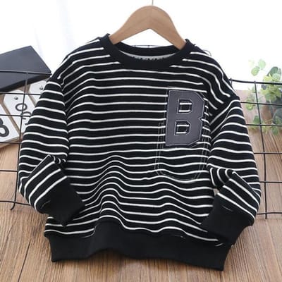 Katoenen sweaters met capuchon voor jongens en meisjes Kleine middelbare schoolkinderen Pullover top Koreaanse kindersweaters 110cm