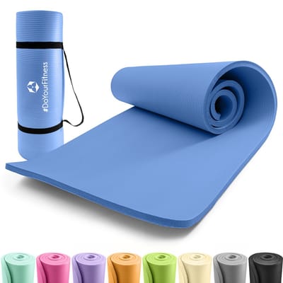 #DoYourFitness - Extra dikke fitness mat - »Jivan« - duurzaam, non-slip, huidvriendelijk, slijtvast - 183 x 61 x 2,0 cm - Blauw
