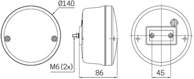 Achterlicht - SIM - 3164 - 5.5 - 14cm - Helder - Achteruit - 12V-24V