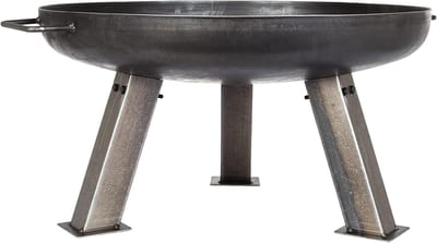 Kleine Terrasvuurplaats van Heavy Gauge Staal - Duurzame Houtbrander - 360 Graden View - 30cm H x 65cm Dia