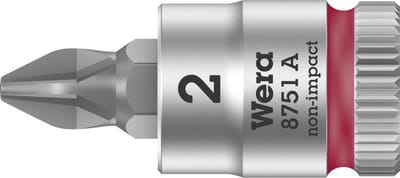 Wera 8751 A 05003351001 Kruiskop Phillips Dopsleutel-bitinzet PH 2 1/4 (6.3 mm)