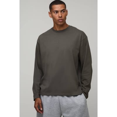 Essentieel Oversized Shirt Met Lange Mouwen | Khaki | Size Large