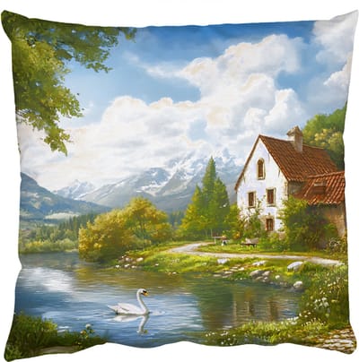 Sierkussens - Kussentjes Woonkamer - 50x50 cm - Zwaan - Bomen - Rust