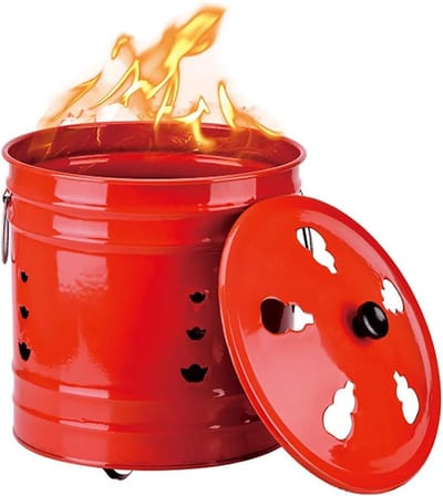 Brandton - Vuurkorf - Buitenverbranding - Roestvrij staal - 26x26cm - Rood