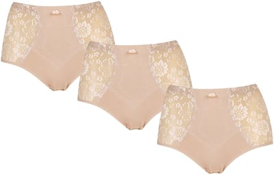 JC 3-Pack Licht corrigerende dames slips H201 Huid - maat M