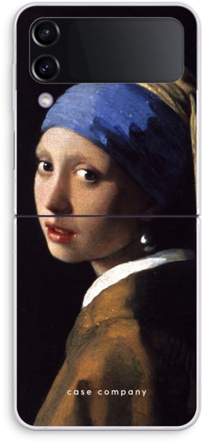 Case Company® - Hoesje geschikt voor Samsung Galaxy Z Flip4 hoesje - The Pearl Earring - Soft Cover Telefoonhoesje - Bescherming aan alle Kanten en Schermrand