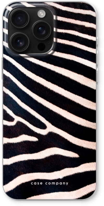 Case Company® - Hoesje geschikt voor iPhone 16 Pro Max hoesje - Zebra - Soft Cover Telefoonhoesje - Bescherming aan alle Kanten en Schermrand