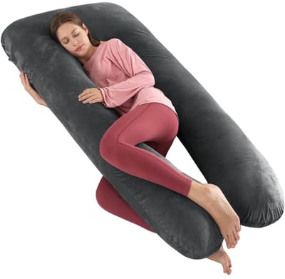 Zyrex® Sleepperfect Zwangerschapskussens – Zijslaapkussen - Voedingskussen – Donkergrijs - 160cm x 78cm x 18cm