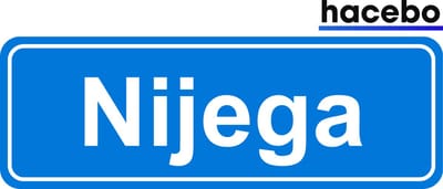 Hacebo - Plaatsnaam Sticker - 29x10 CM - Nijega sticker - Verkeersborden sticker - grappige cadeaus - Nijega