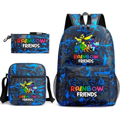 Rainbow Friends Omringende Rugzak Basisschoolleerling Sterrenhemel Schooltas Driesets 17 inch backpack