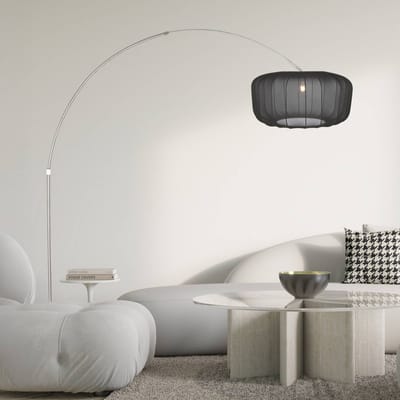 Vloerlamp 7268ST + K4193SS, staal en textiel, trendy, hoogte verstelbaar, draaibaar en uitschuifbaar, Sparkled Light, merknaam onbekend