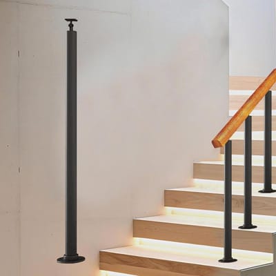 Trappaal Set - Leuninghouder - Veilige Trappen - Verstelbare Beugel - 100cm - Zwart