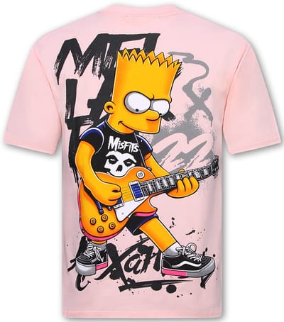 T-shirts Heren Grappig - Shirt Heren - Heren T shirt met Print - Fun Shirt Simpsons -1991- Roze