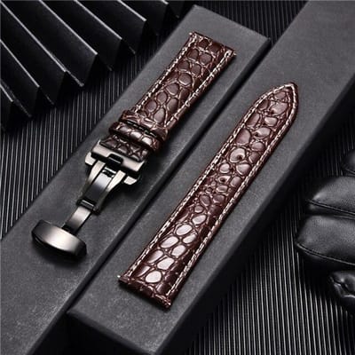 Krokodilpatroon Luxe Design Lederen Horlogebanden met Automatische Gesp Mannen Horlogeband 18mm 20mm 22mm 24mm Horlogebanden 18mm