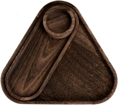 dienblad, 3-delige set, driehoekig, genesteld theeblad, decoratief dienblad voor huizen, hotels, bars, gebak, snacks