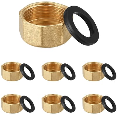 Dailygoods - Messing Caps - Draadadapter - Voor Tuin en Waterleidingen - 7 Stuks - Waterdicht - Voor Tuin - G3/4 Inch