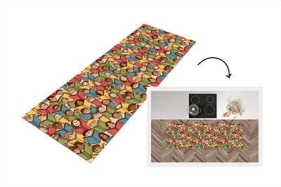 Keukenloper - Loper keuken - Patronen - Boek - Kinderen - 150x50 cm - Keukenloper vinyl