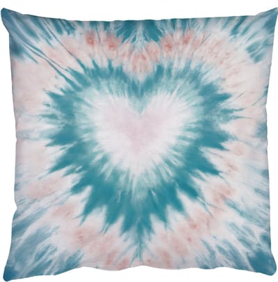 Sierkussens - Kussentjes Woonkamer - 50x50 cm - Hartvormig - Tie dye - Pasteltinten - Lichtgroen