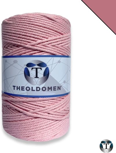 Macramé Koord | Nude Roze | 200 meter | 100% Katoen | Macramé Touw | Macramé | Voor Macramé Plantenhanger | Wandkleed | Dromenvanger | Triple Twist | DIY | Touw | 3mm | TheOldOmen |