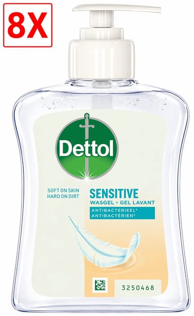 8 x Dettol Handzeep Gevoelige Huid - 250 ml