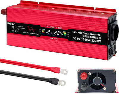 Geschikt voor Spanningsomvormer Omvormer 12v naar 220v s 1000W auto met 1 EU-stopcontact en USB-poort