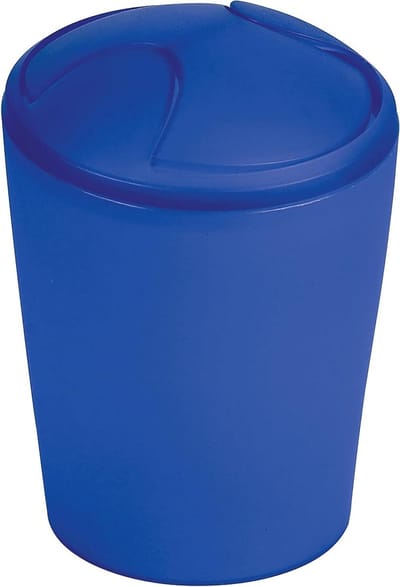 Cosmetica emmer - Afvalbakje schommeldeksel - Kleine afvalbak - Onderhoudsvriendelijk design - 2 liter - Marineblauw
