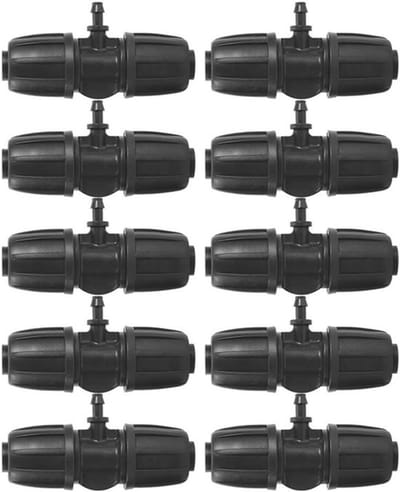 Set van 10 tuinslang koppelstukken van 16 mm gemaakt van duurzaam PE, geschikt voor micro spray misting en tuinirrigatie voor een efficiënte waterverdeling