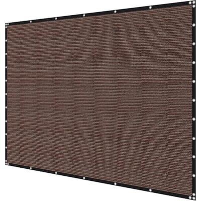 90% Zonwerend Doek Privacy Scherm 3 x 3,6 m voor Terras Tuin (Bruin)