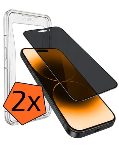 Screenprotector - 2 Stuks - Geschikt voor Apple iPhone 14 Pro - Met Installatie Kit - Privacy Filter - Flexibel Glas - Beschermglas - Tempered Glass - Screen Protector