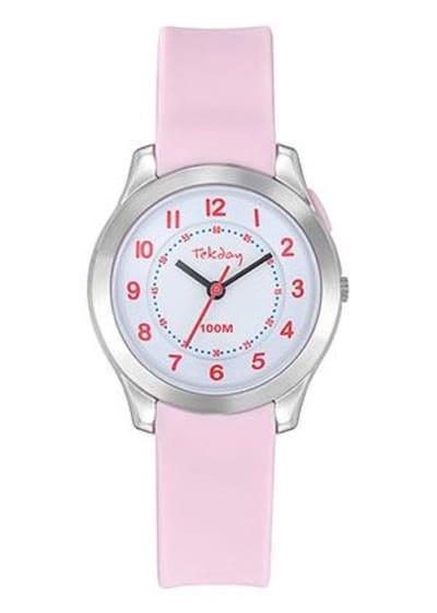 Tekday-Kinderhorloge-Roze-Achtergrondverlichting-30MM-10ATM-Silicone band.