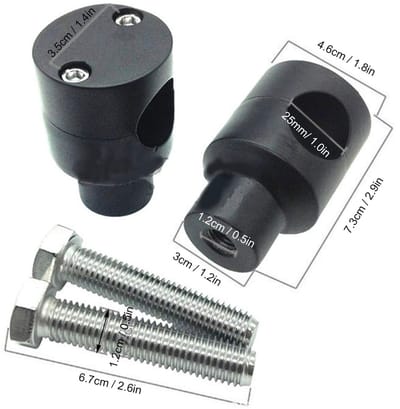 Dailygoods- Stuurverhoger - Universele Beugelbevestiging - Aluminiumlegering - 25 mm - Inclusief 2 Stuurklemmen - Eenvoudige Montage - Stuurklem