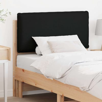 vidaXL - Gestoffeerd - hoofdbord - met - hoofdeinde - Natuurlijk - en - zwart - 100 - cm
