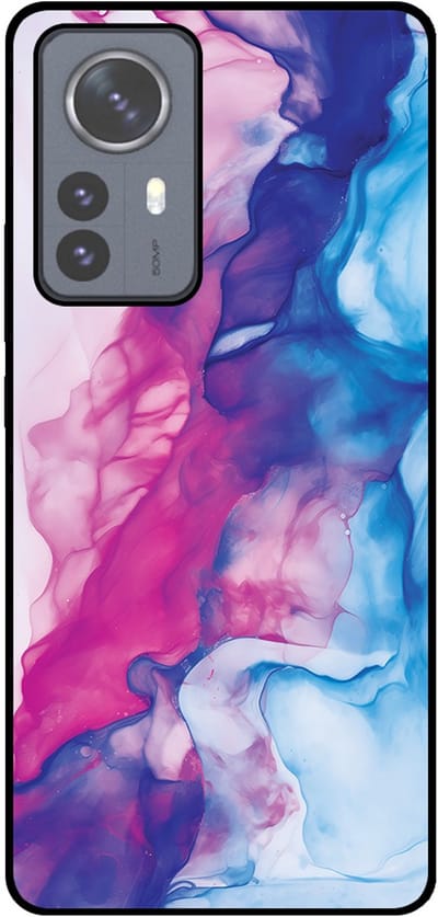 Smartphonica Telefoonhoesje Geschikt voor Xiaomi 12 Pro met Roze Blauw Marmer Opdruk - TPU Backcover Case Rose Blue Marble Design geschikt voor Xiaomi 12 Pro