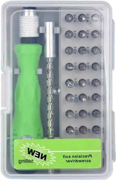 Mini schroevendraaierset - Precisie gereedschap - Apparaat reparatie - 32-in-1 set - Compact formaat - Zwart