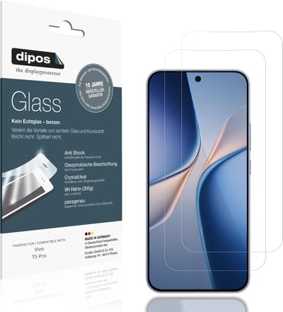 dipos – 2x Pantserfolie geschikt voor Vivo T5 Pro | 9H Screenprotector