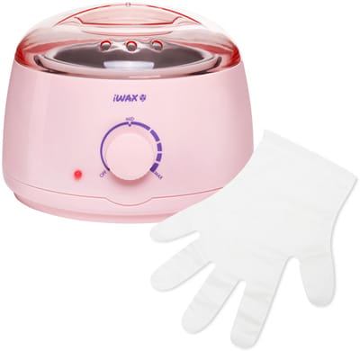 iWAX 100 Waxverwarmer Roze – 100W – 400-500 ml – Professionele Waxbrander voor Harde en Zachte Wax – Inclusief 100 Handschoenen