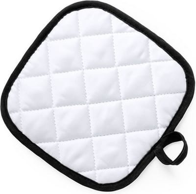 Pannenlap - wit/zwart - 17 x 17 cm - Koken - Pannenlappen - ophanglus