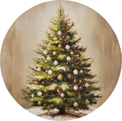 Badmat rond 70x70 cm - Antislip - Kerst - Sfeer - Groen - Badmatten voor badkamer - Badkamermat - Douchemat - Ronde badkamer mat