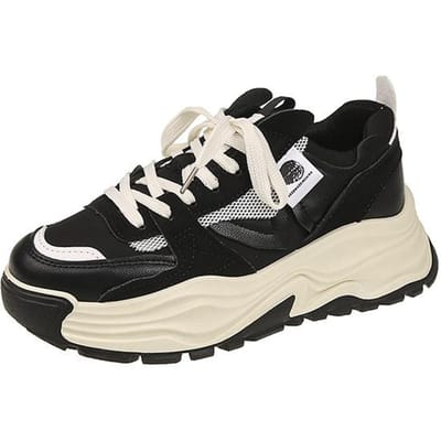 Diksoldige Dad Shoes Kinderen Lente en Herfst Nieuwe Boutique Mesh Veelzijdige Studenten Sport- en Vrijetijdsschoenen 40 zwart