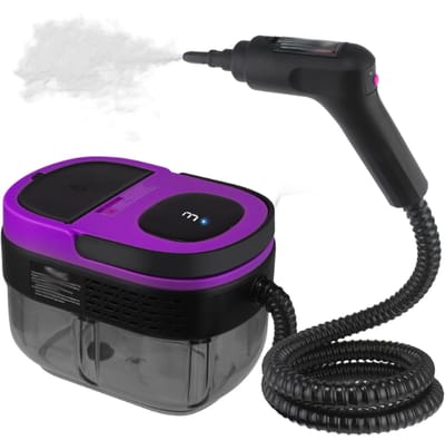 Stoomreiniger van 2500 W, watertank van 1600 ml, draagbaar, handzaam, 3 instelbare stoomstanden, hogedrukstoomreiniger geschikt voor keukens en auto's.