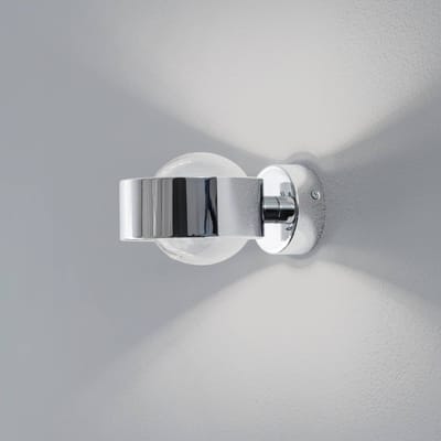 Argon Wandlamp Mado, staal chroomkleurig, glas rookkleurig, 1-lamp