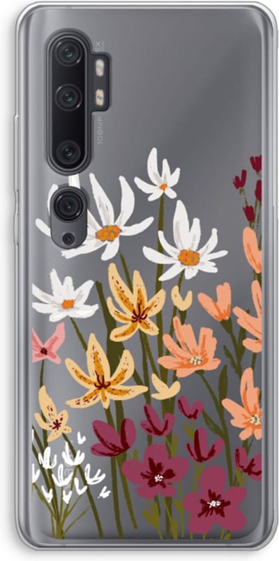 Case Company® - Hoesje geschikt voor Xiaomi Mi Note 10 Pro hoesje - Painted wildflowers - Soft Cover Telefoonhoesje - Bescherming aan alle Kanten en Schermrand