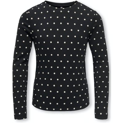 Only - Top - KOGTRINNY - Dots - Zwart - Maat 134/140