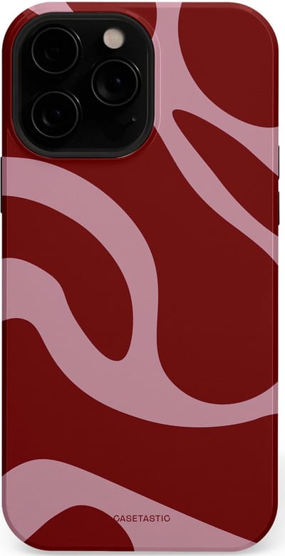 Casetastic hoesje geschikt voor Apple iPhone 13 Pro Max - MagSafe - Dubbellaagse bescherming - Roze Rode Framboos Blobs - Fashion Case - Bordeaux Lila